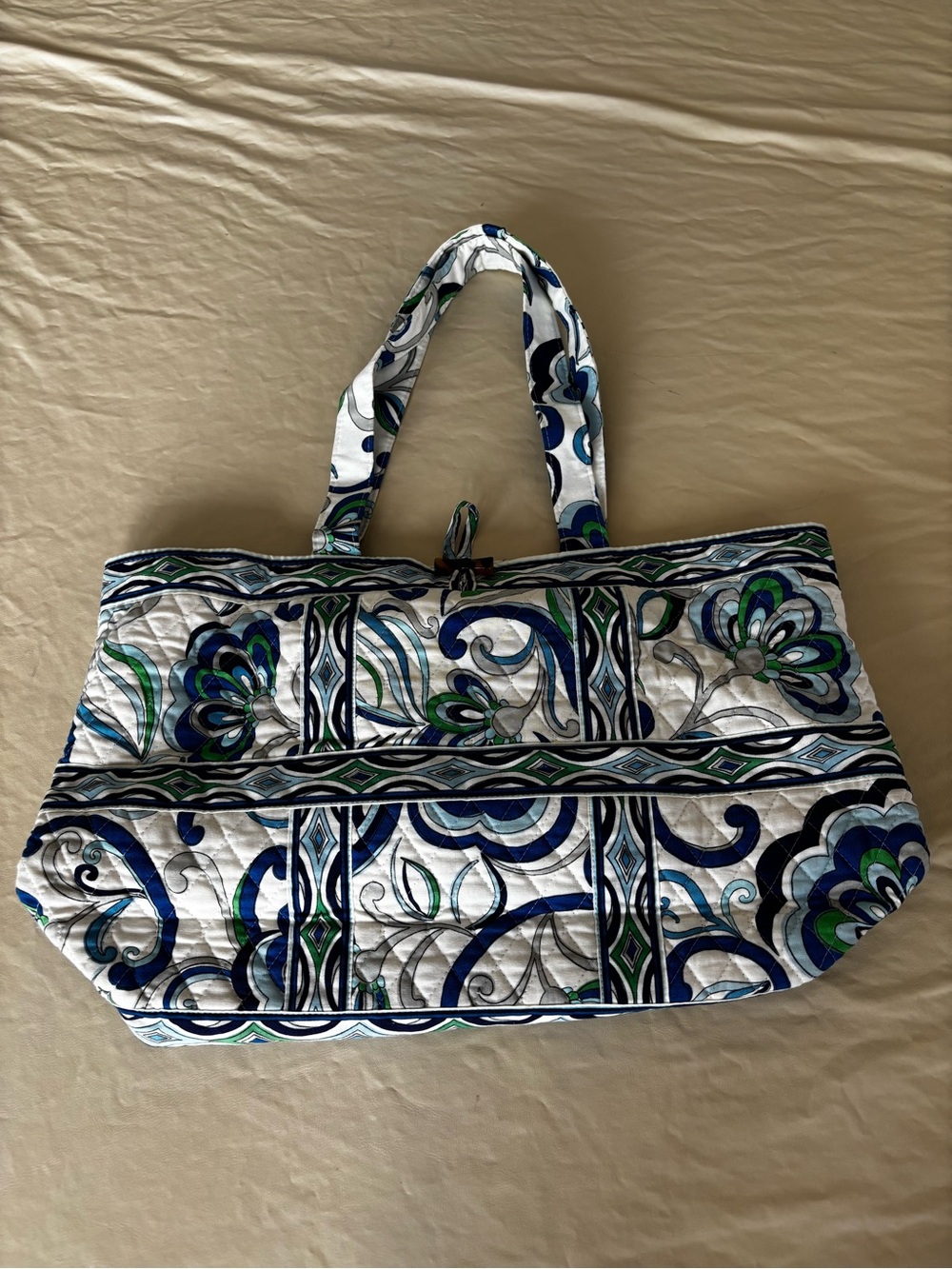 Vera Bradley Retired Mediterranean Quilted Tote Bag